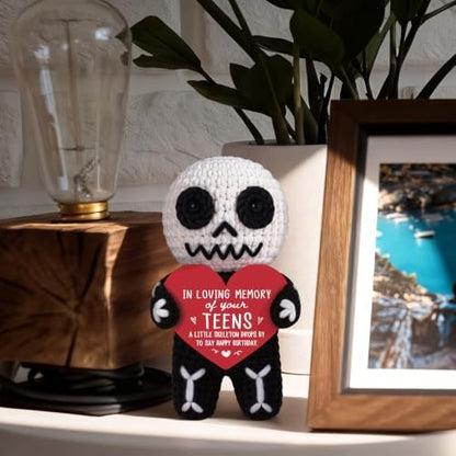 Funny 20th Birthday Gift for Her Him - Handmade Crochet Skeleton