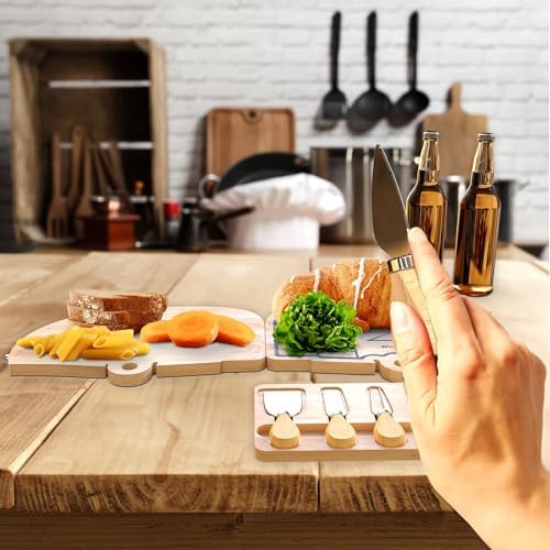 Bamboo Charcuterie Board Set - Foldable Serving Tray with Utensils