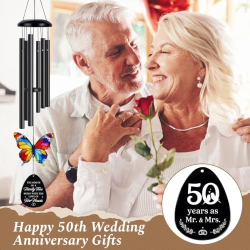 50th Anniversary Wind Chime Gifts, Happy 50th Wedding Jubilee Gifts