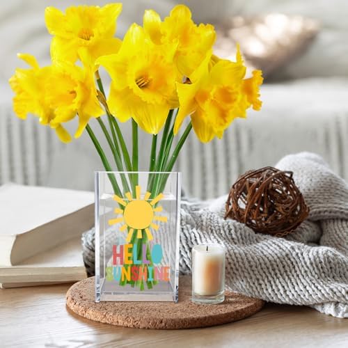 Hello Sunshine Acrylic Cosmetic Pencil Pen Holder Cup, Inspirational