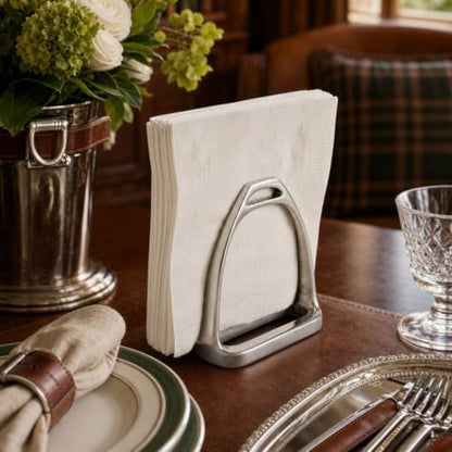 Arthur Court Equestrian Stirrup Napkin Holder - Durable Aluminum