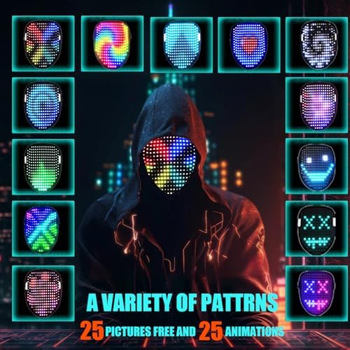 JDBMAOYE LED Light Up Mask with Gesture Sensing,Perfect Gifts for Teen