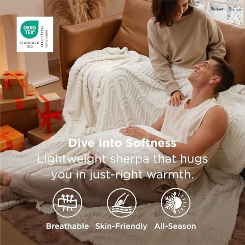 Bedsure GentleSoft Cozy Throw Blanket for Couch - Boho Halloween Fall