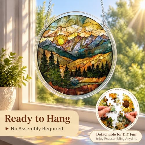 Mountain Forest Acrylic Suncatcher Puzzles for Adults Shatterproof