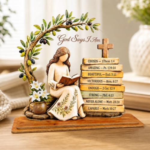 God Says I Am Christian Table Decor, Christian Gifts for Women