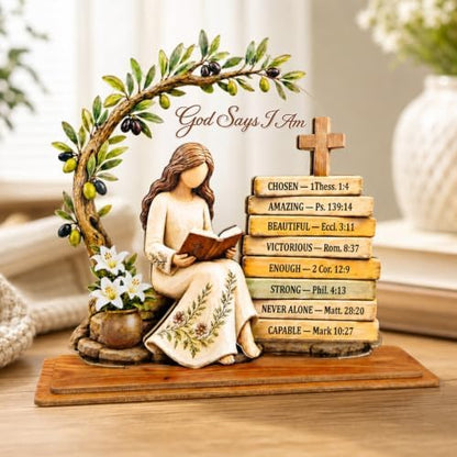 God Says I Am Christian Table Decor, Christian Gifts for Women