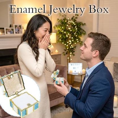 Wowagoga Mini Trinket Box, Bow-knot Gift Box Style Hinged Jewelry Box