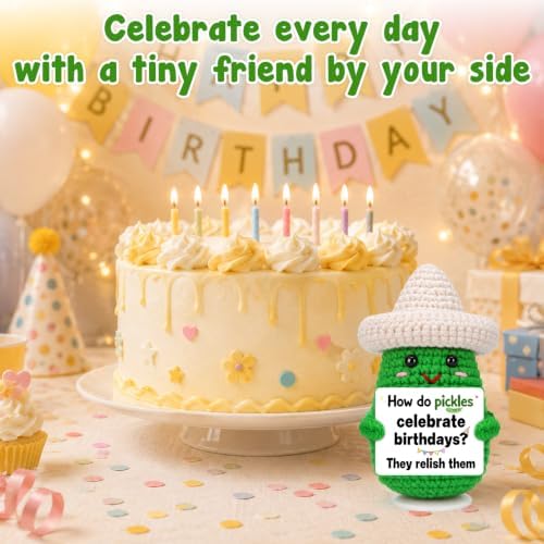 Funny Birthday Gifts for Adults Women Men, Handmade Crochet Cute