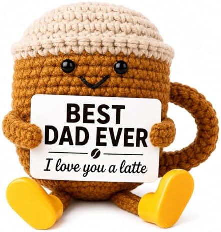 Fathers Day Gift for Dad from Daughter Son, Dad Gifts Crochet Coffee