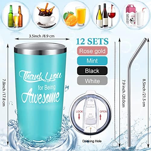 Suclain 12 Sets Thank You Gifts Graduation Appreciation Tumbler 20oz