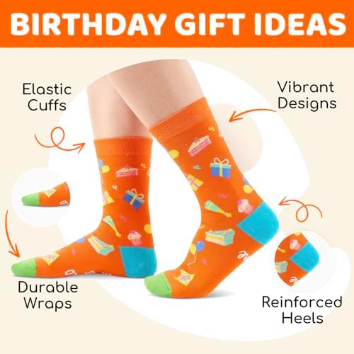 Birthday Socks for Women - Gifts for 45th 50th Year Old Female Man