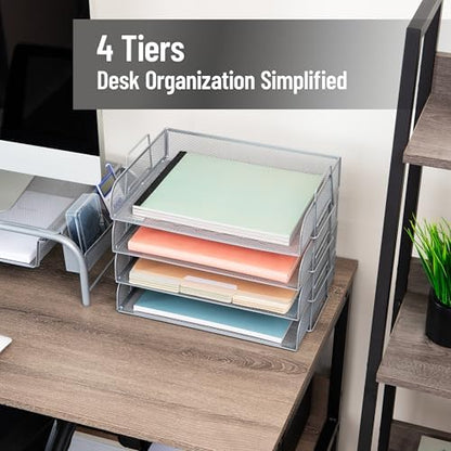 Mind Reader Stackable Paper Tray, Desktop Organizer, File Storage