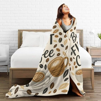 Coffee Blanket Throw Blanket for Coffee Lovers Gifts for Men Women