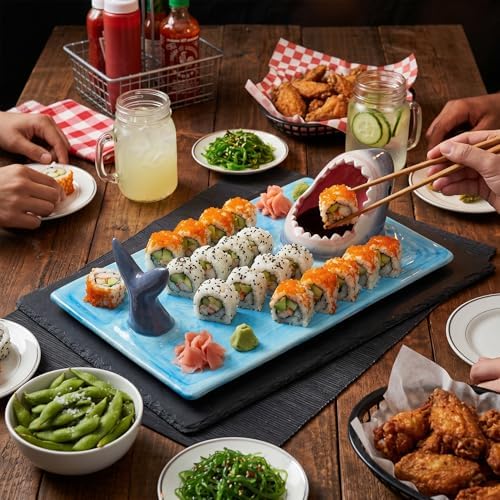 Shark Charcuterie Board, Shark Fish Sushi Plates, Handmade Ceramic