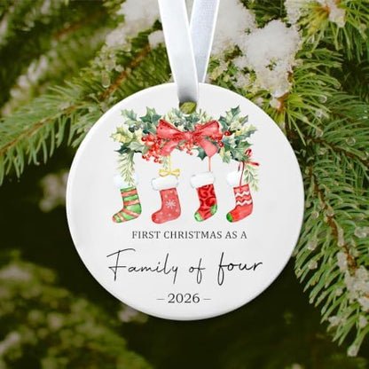 Christmas Ornaments Our First Christmas As A Family of Four Ornament