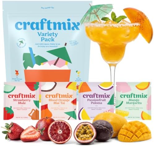 Craftmix Variety Pack Cocktail Mixers & Mocktail Drink Mix, 12 Pack