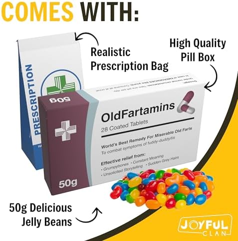 Funny Prank Pill Box with Candy, Gag Gifts for Men, 30th 40th 50th