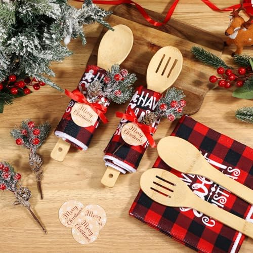 Pinkunn 8 Set Christmas Kitchen Towels, Holiday Cooking Utensils