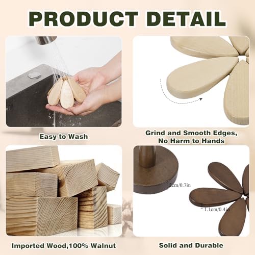 Wooden Tree Trivets for Hot Dishes,Christmas Tree Shape Coaster Set of