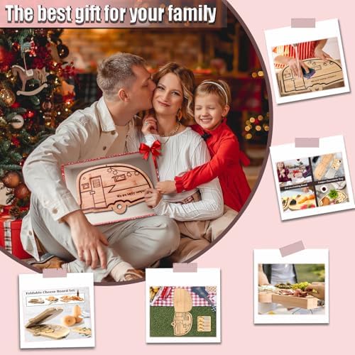 Bamboo Charcuterie Board Set - Foldable Serving Tray with Utensils