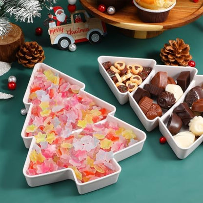 Operitacx 2pcs Christmas Tree Trays Plastic, Christmas Appetizer