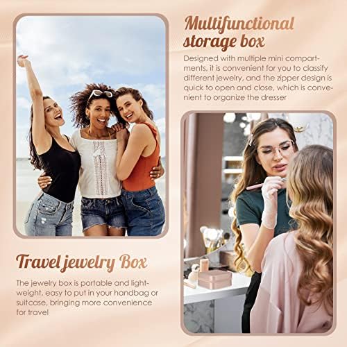Junkin 8 Pcs Travel Jewelry Boxes, Bridesmaid Gifts for Women, 4