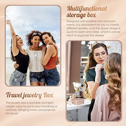 Junkin 8 Pcs Travel Jewelry Boxes, Bridesmaid Gifts for Women, 4