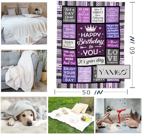 Yamco Birthday Gifts for Women - Happy Birthday for Woman Throw