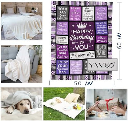 Yamco Birthday Gifts for Women - Happy Birthday for Woman Throw