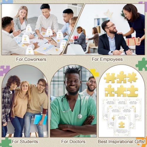 72 Sets Employee Appreciation Gift, Puzzle Piece Pins with Card Bag