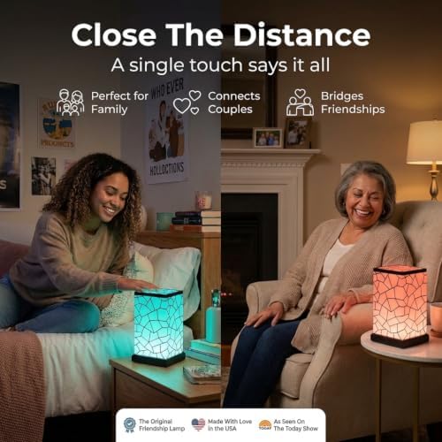 Friendship Lamp Long Distance WiFi Touch Light with Instant Sync, Easy