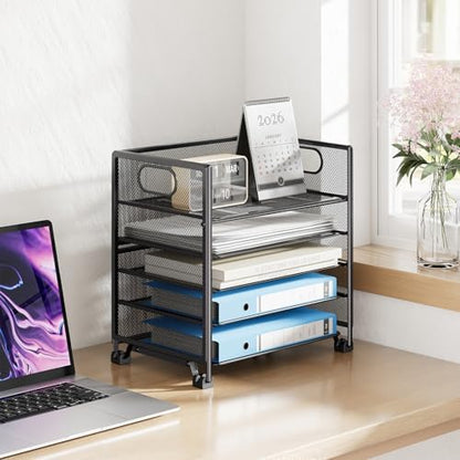 Simple Trending 5-Tier Paper Tray Organizer, File Organizer for Desk