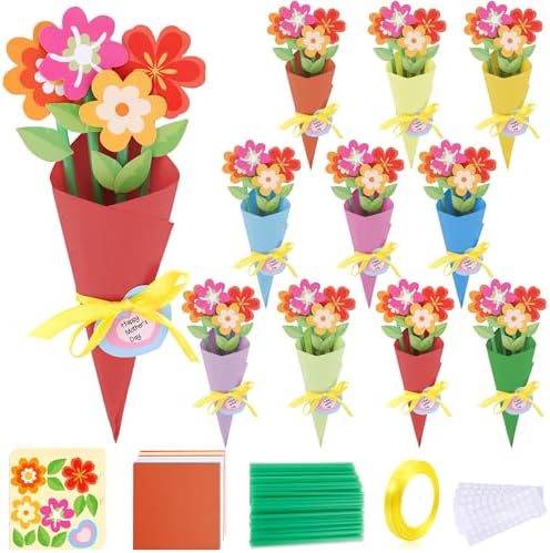 FULAIERGD 32 Set Mother's Day Flower Bouquet Paper Craft Kit-Mother's