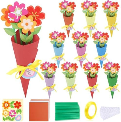 FULAIERGD 32 Set Mother's Day Flower Bouquet Paper Craft Kit-Mother's