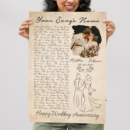 H-DEWALL Customized Song Lyrics Poster Family Portrait Gifts For