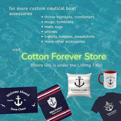 Custom Boat Owner Blanket Personalized Sherpa Fleece Nautical Boat