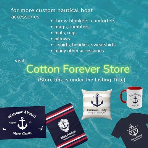 Nautical Boat Sherpa Fleece Blanket Name Personalized Accessories
