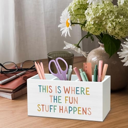 DILSJ Boho Classroom Pen Pencil Holder Organizer for Desk, Boho