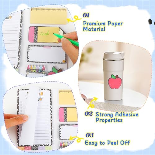 Teacher Post It Notes,Back to School Note Pads Gift for Teacher