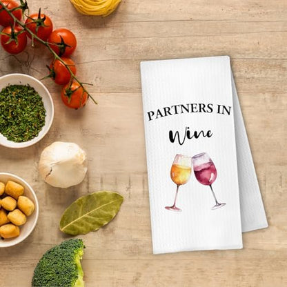 Wine Kitchen Towels, Wines Lover Drinker Gifts for Women Men Dish Tea