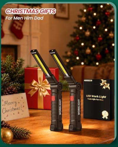 Coquimbo 2 Pack Rechargeable Work Light, Christmas Dad Gifts for Men