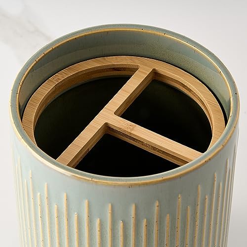 JIEMEI HOME Kitchen Utensil Holder, Ceramic Stable Utensil Crock for