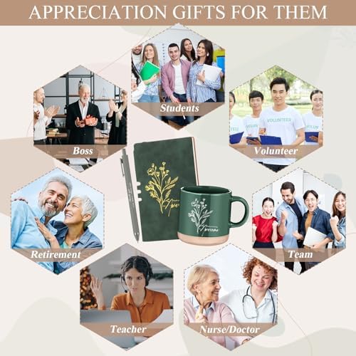 Didaey 4 Sets Employee Appreciation Gifts Set Mugs Journals Pens