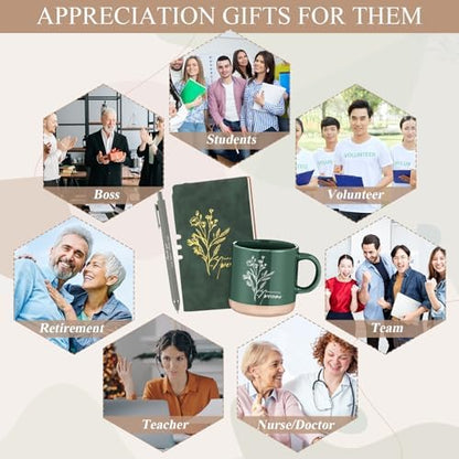 Didaey 4 Sets Employee Appreciation Gifts Set Mugs Journals Pens