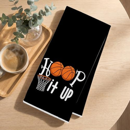 4 Pcs Basketball Hand Towels, Basketballs Gifts Reusable Dish Towels