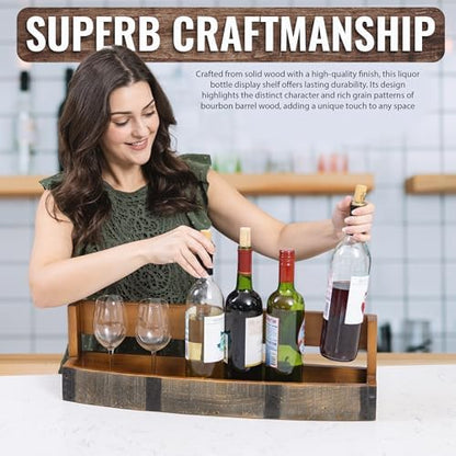 Liquor Bottle Display Shelf – Wall Bar Shelf for Whiskey, Wine &