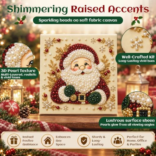 CALLUMR DIY Christmas Pearl Diamond Painting Art Kit with Frame