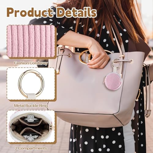 Jewelry Ring Holder Keychain, Travel Jewelry Holder Case, Lilac