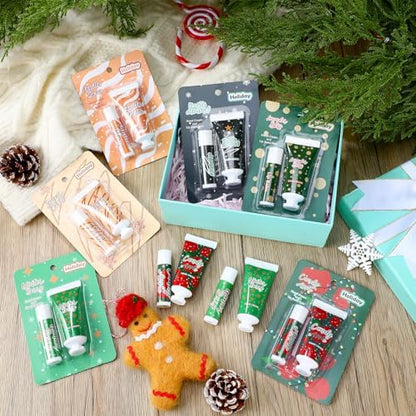 Loopeer 48pcs/24sets Christmas Hand Cream and Lip Balm Gifts for Women