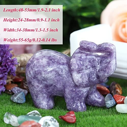 2" Amethyst Elephant Decor Natural Healing Crystal Stones Polished